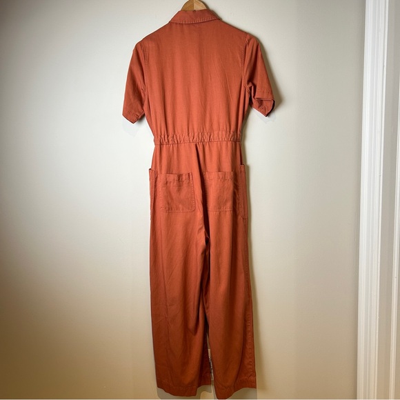 Marine Layer Baked Clay “Joni” Rust Jumpsuit - Button Front Drawstring Waist S - Picture 6 of 9